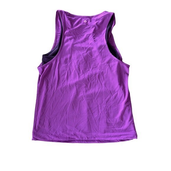 Prana Women's Sleeveless Scoop Neck Top Burnout Double Layer Pink Purple Sz Med - Picture 2 of 4